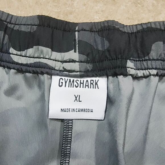 Gymshark Black and Gray Drawstring Athletic Shorts Camouflage #J - Picture 3 of 3